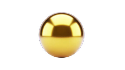 Golden Sphere Isolated on White Background