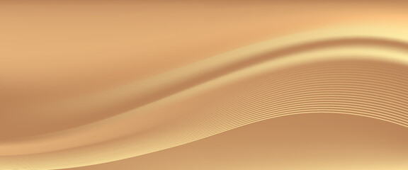 Abstract gold lines background with light effects. vector