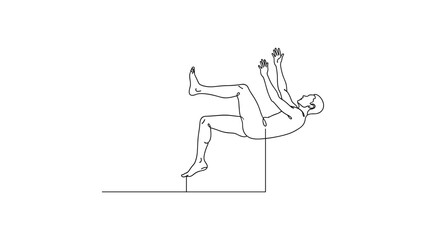 Obraz premium Minimalist line art of high jumper in midair