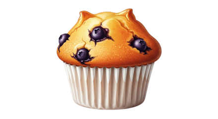 Fresh Baked Blueberry Muffin Golden Crust Ripe Berries Sweet Delicious Pastry Treat Breakfast Snack Dessert Perfection