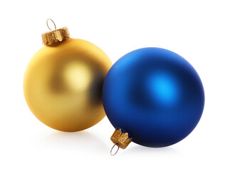 Beautiful colorful Christmas balls isolated on white