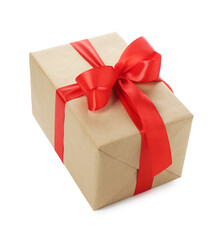 One beautiful gift box isolated on white