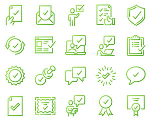 Simple Set of Approve Related Vector Line Icons.
