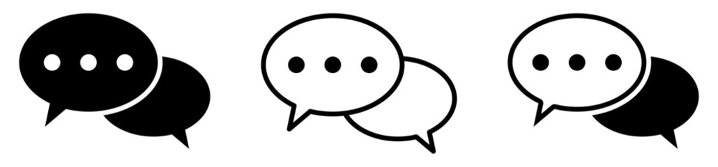 Speech Bubble Chat Icons Set for Messaging and Communication