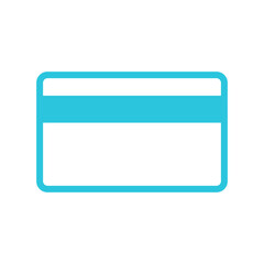 Magnetic card icon. Isolated on white background. Blue icon.