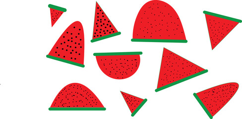 Obraz premium Vibrant red watermelon slices on white background
