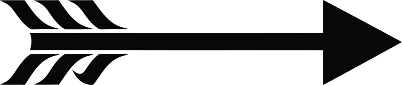 Black arrow icon isolated on transparent background