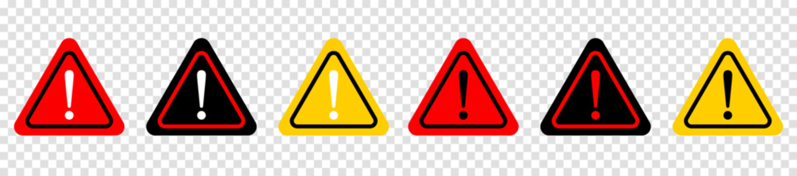 Set of attention caution danger sign