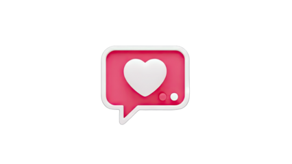 Heart in a Speech Bubble - Love & Communication Concept