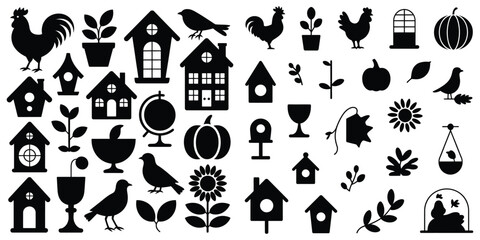 Set of tree vector icons for home and building design