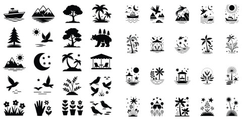 Naklejka premium Silhouettes of people vector icon set cartoon illustration design pattern collection