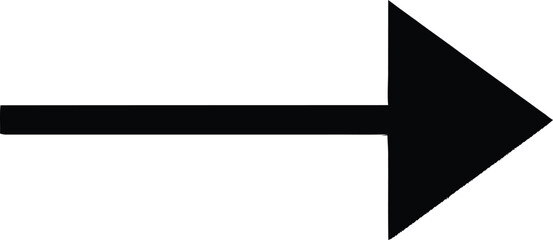 Obraz premium Black arrow pointing to the right isolated on transparent background