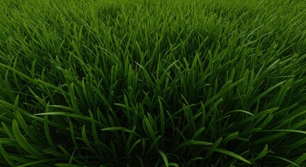 Immersive, low-angle perspective showcasing dense, vibrant green grass blades filling the frame, suggesting peace and organic texture and connection, connection, peace, calming