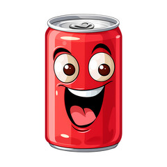 Vibrant Red Can Displaying Playful Expression