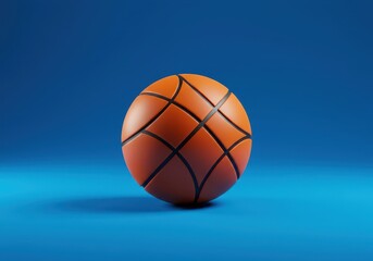 This playful, round object, designed for sports and physical activity, is centered on a uniform, stark blue field, highlighting fun and simple geometry ,childhood ,practice ,clean