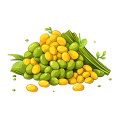Vibrant Isolated Yellow and Green P