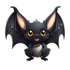 Playful bat cartoon on clean background