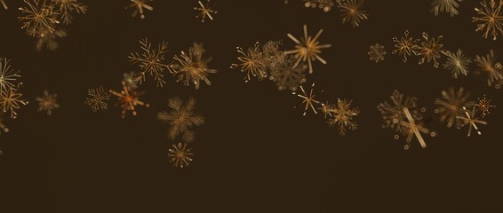 Abstract winter background with golden snowflakes, perfect for holiday greetings and seasonal designs. Elegant a © vegefox.com