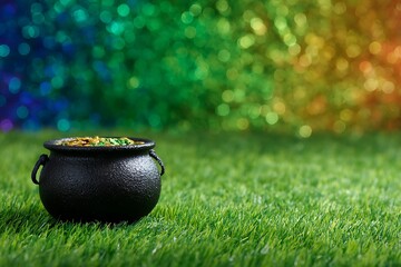 Pot of gold coins st patrick's day celebration