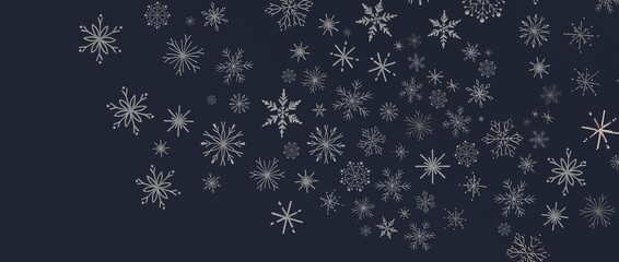 Abstract winter background with snowflakes. Perfect for Christmas or New Year designs. Lovely design of sparkli