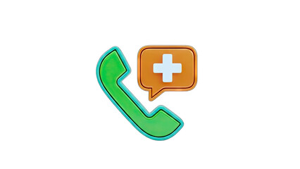Fototapeta premium Medical Phone Call Icon: Emergency Help Concept