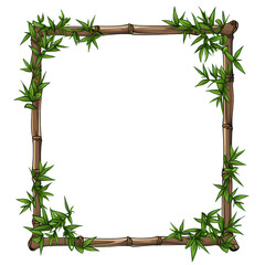 Eco-Friendly Bamboo Frame Design Vector Illustration