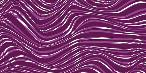 Purple abstract wavy stripes seamless background with flowing curves