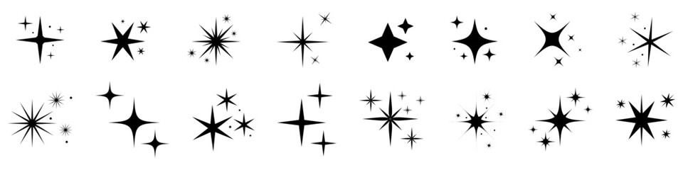 Star sparkles icons set