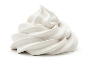 Whipped cream swirl isolated on transparent background
