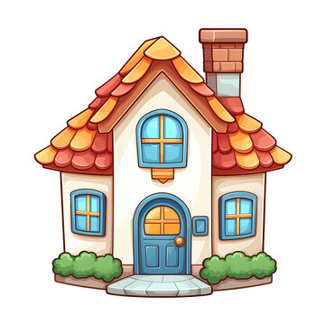 Mini House Sticker Template Illustration