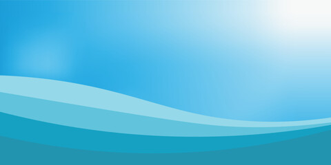Fototapeta premium Abstract blue ocean pattern with flowing curves and smooth lines. Modern marine background features horizontal aqua shapes. Fresh summer illustration for design templates.