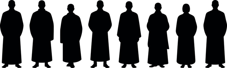 Silhouettes of People in Robes
