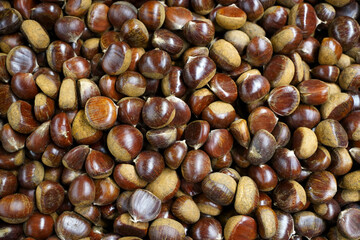  Fresh Chestnuts Full Frame Background 