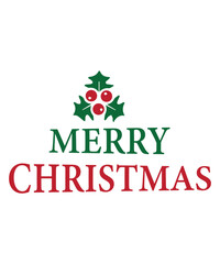 Merry Christmas Typography Logo Design on white background, Merry christmas lettering red and green decoration logo, Christmas and new year logo vector