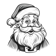 Obraz premium Detailed Santa Claus Smile Sketch Illustration