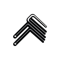 Obraz premium Allen key tool symbol bold monochrome graphic design vector