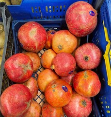 red juicy pomegranate fruit fruit, food, apple, fresh, red, healthy, market, apples, ripe, juicy, sweet, diet