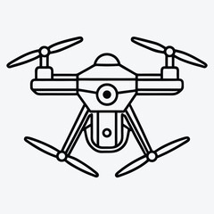 Drone line art White background illustration Generative Ai