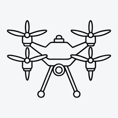 Drone line art White background illustration Generative Ai