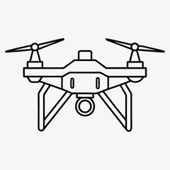 Drone line art White background illustration Generative Ai