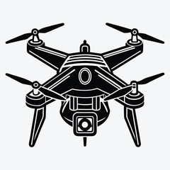 Drone line art White background illustration Generative Ai