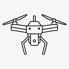 Drone line art White background illustration Generative Ai