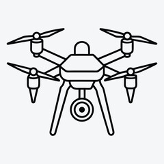 Drone line art White background illustration Generative Ai