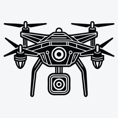 Drone line art White background illustration Generative Ai