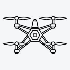 Drone line art White background illustration Generative Ai