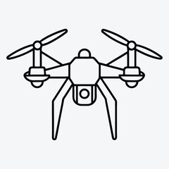 Drone line art White background illustration Generative Ai