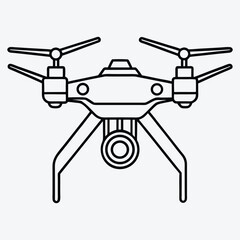 Drone line art White background illustration Generative Ai