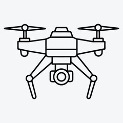 Drone line art White background illustration Generative Ai