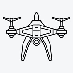 Drone line art White background illustration Generative Ai