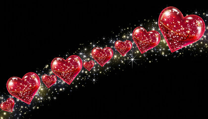 Glowing Hearts on Dark Background &ndash; Romantic Valentine&rsquo;s Day Design

